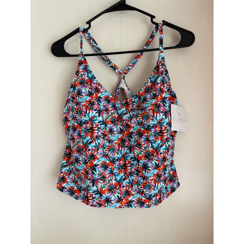 Eco Beach Floral Tankini Top XL Multicolor